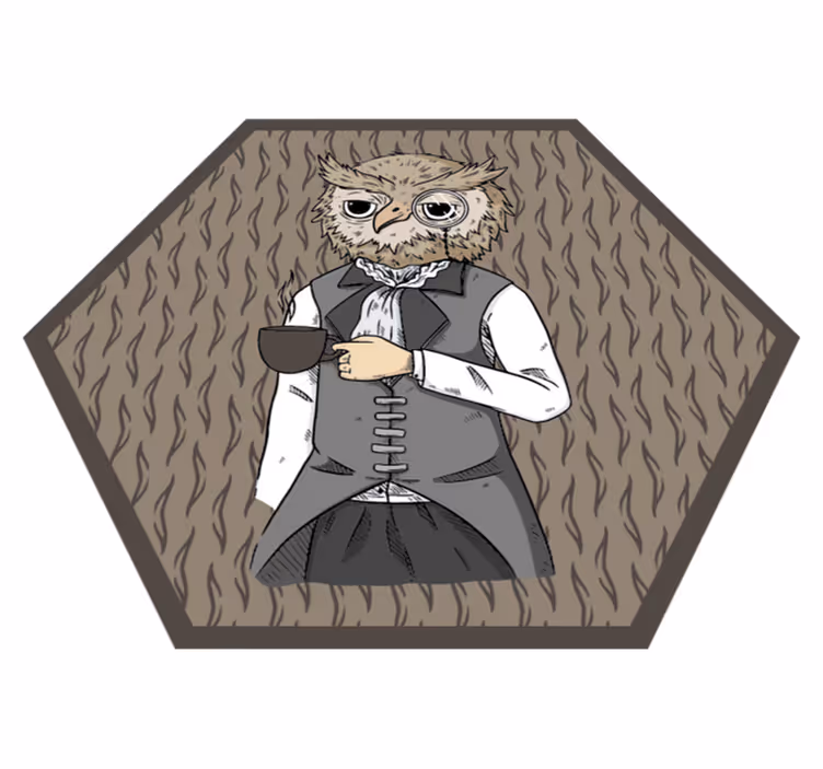 Dapper Owl Illustration animal vinyl carpet - TenStickers
