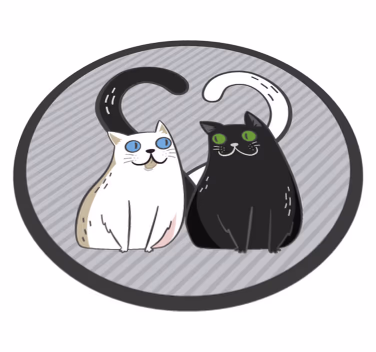 Cuddly Felines animal vinyl carpet - TenStickers