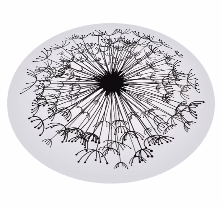 Round vinyl rug with leaves floral rug - TenStickers