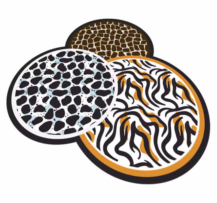 Safari Motif Trio animal print vinyl carpet - TenStickers