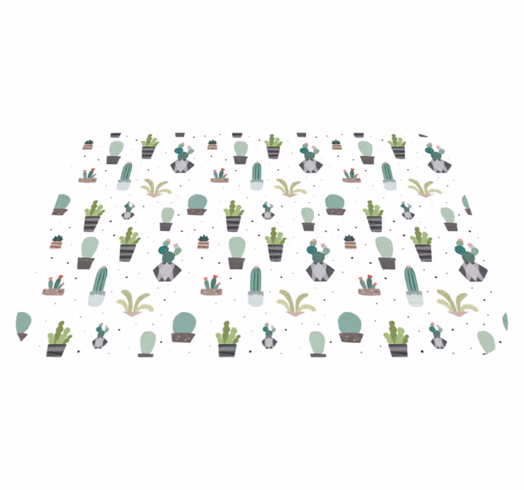 Vinyl carpet cactus in containers - TenStickers