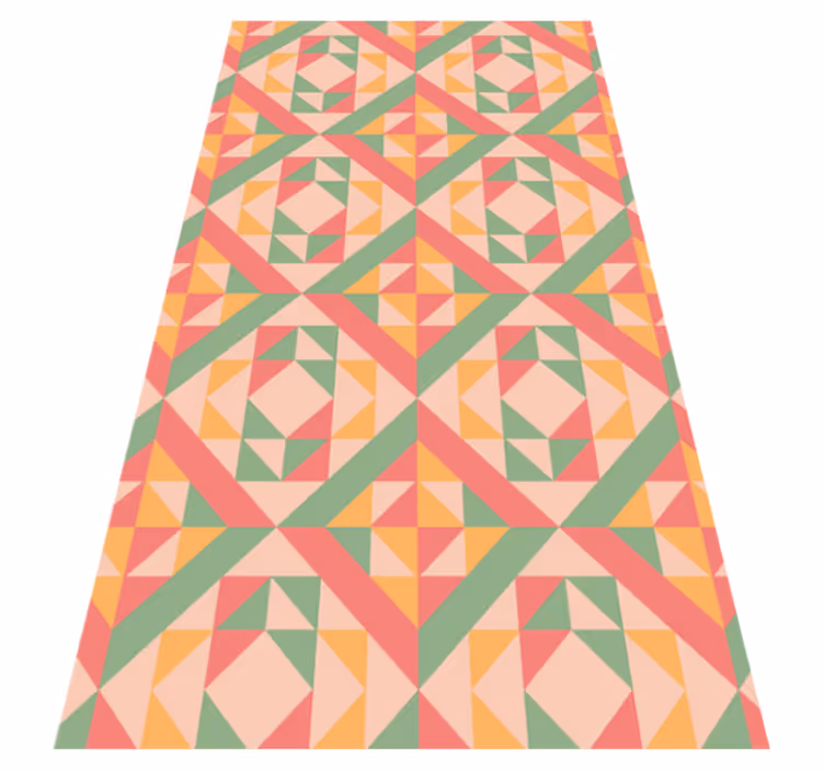 Geometric vinyl carpet geometric patterned set - TenStickers