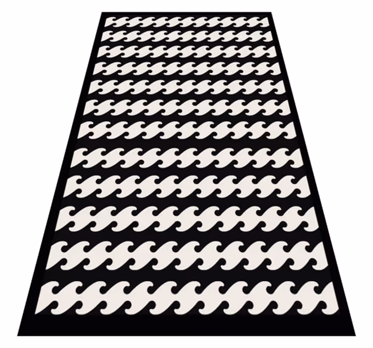 Monochrome Wavy Lines striped vinyl carpet - TenStickers