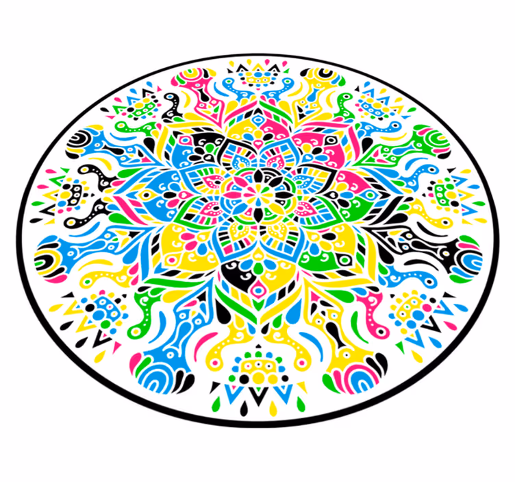 Vibrant mandala mandala vinyl carpet - TenStickers