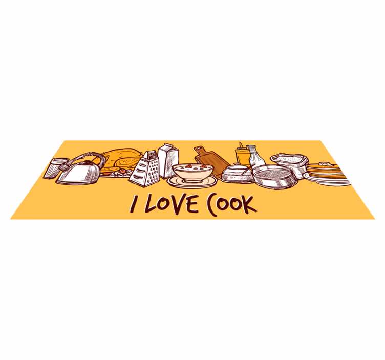 I Love Cook kitchen vinyl carpet - TenStickers
