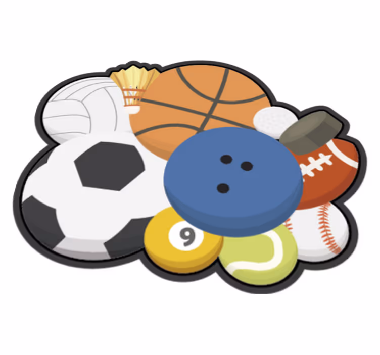 Sports Collage game vinyl carpet - TenStickers