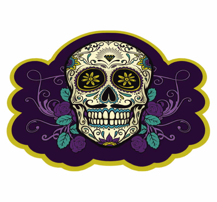 Skull Motif halloween vinyl carpet - TenStickers