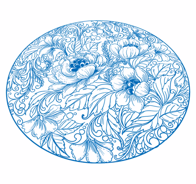 Floral vinyl carpet floral pattern round - TenStickers