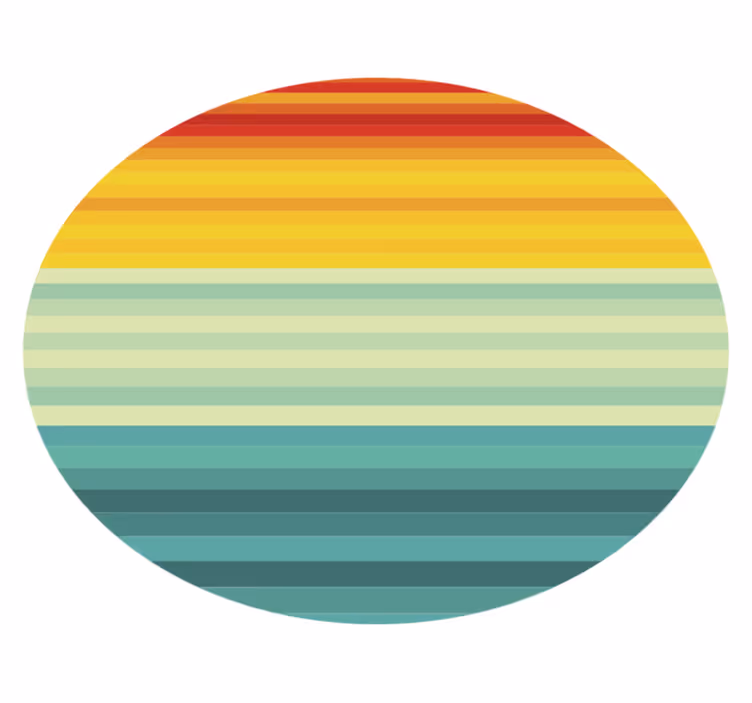 Rainbow Stripes Circle striped vinyl carpet - TenStickers
