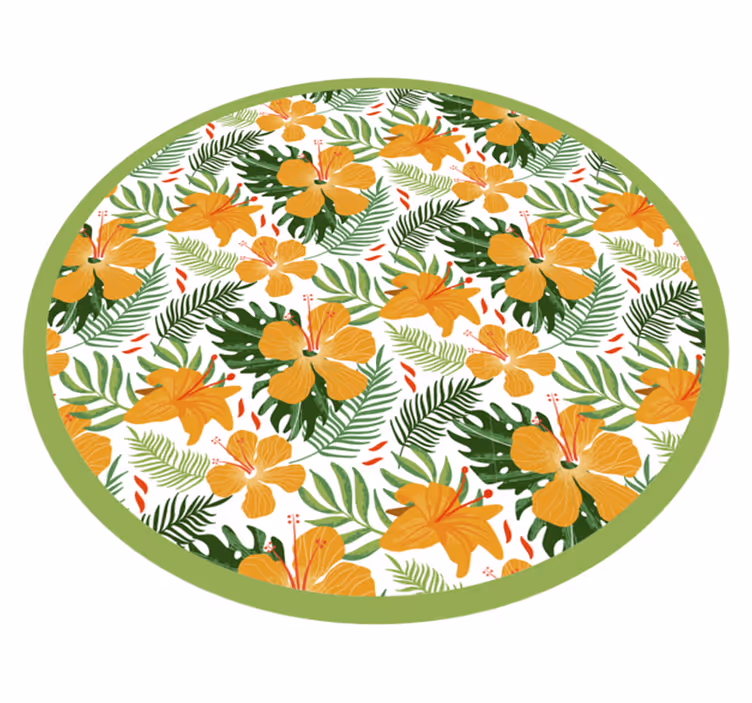 Tropical Blossom Unity floral vinyl carpet - TenStickers