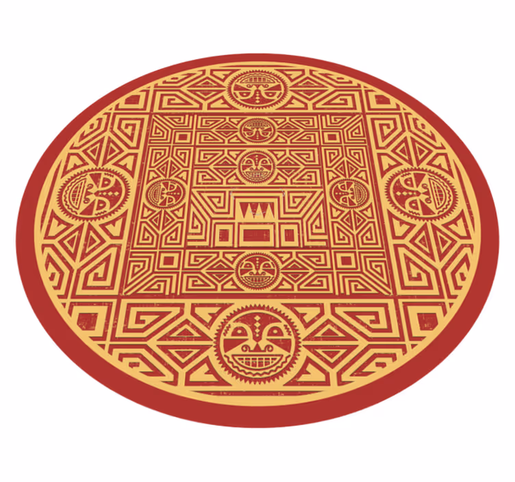 Tribal Circular Art mandala vinyl carpet - TenStickers