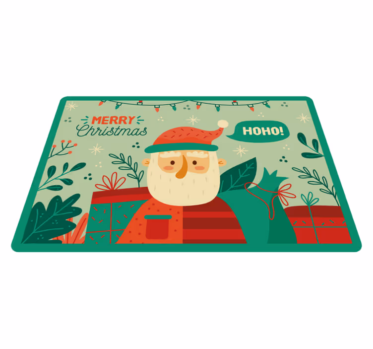 Festive Santa Illustration Christmas vinyl carpet - TenStickers