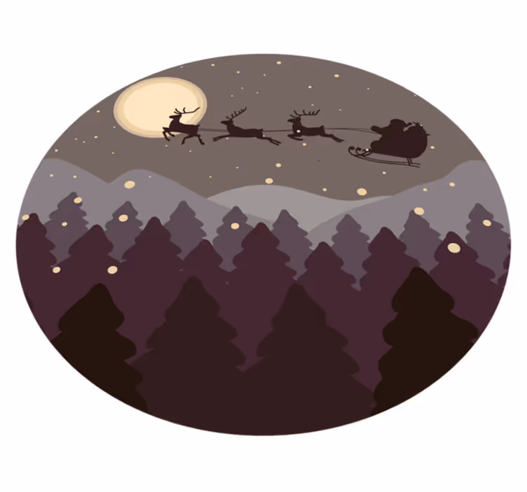 Festive Night Scene Christmas vinyl carpet - TenStickers