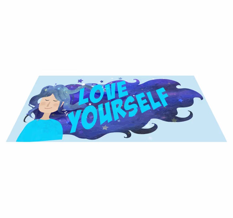 Love Yourself Illustration custom vinyl carpet - TenStickers