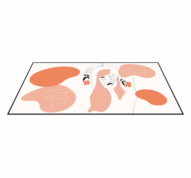 Abstract Facial Art minimalist vinyl carpet - TenStickers
