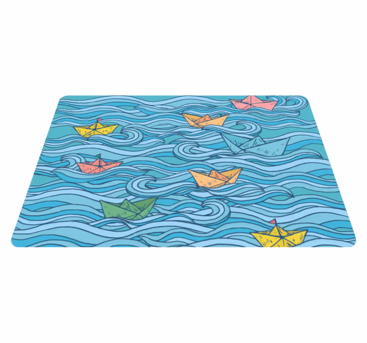 Sailing Paper Boats kids vinyl carpet - TenStickers