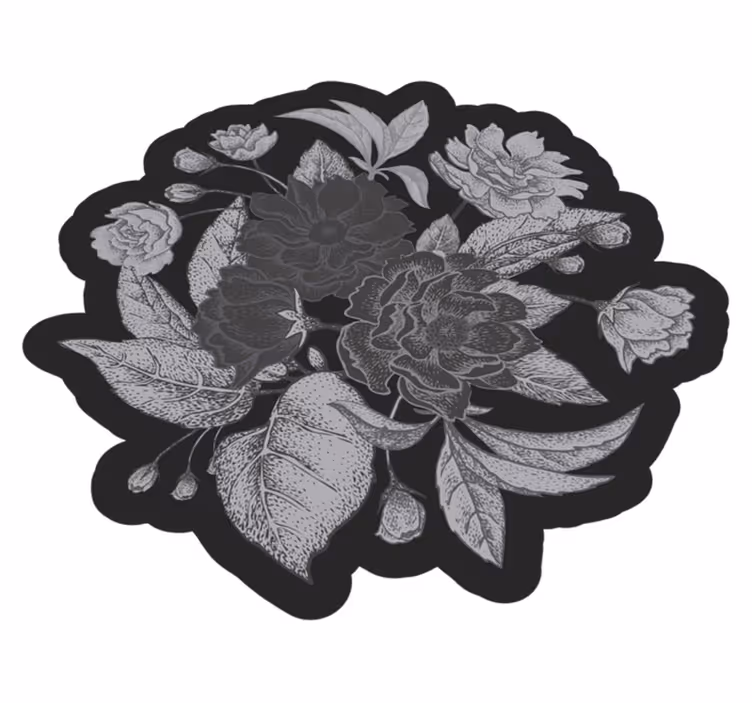 Botanical Outline Showcase floral vinyl carpet - TenStickers