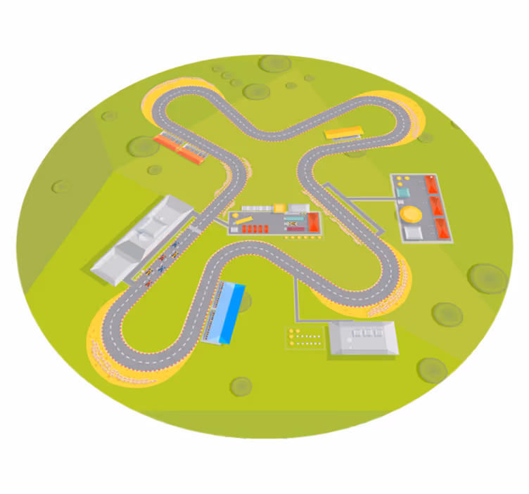 Playful Track road vinyl carpet - TenStickers