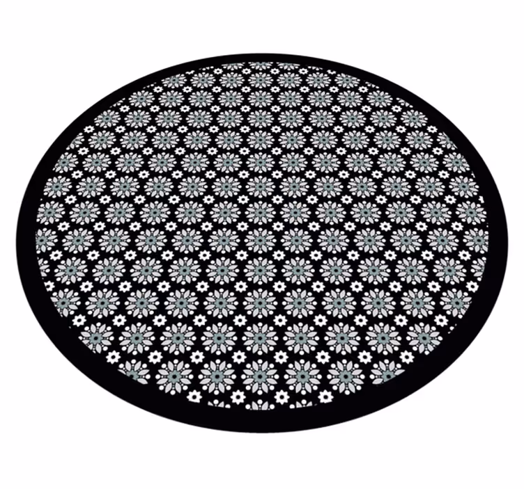 Floral vinyl carpet floral round design - TenStickers
