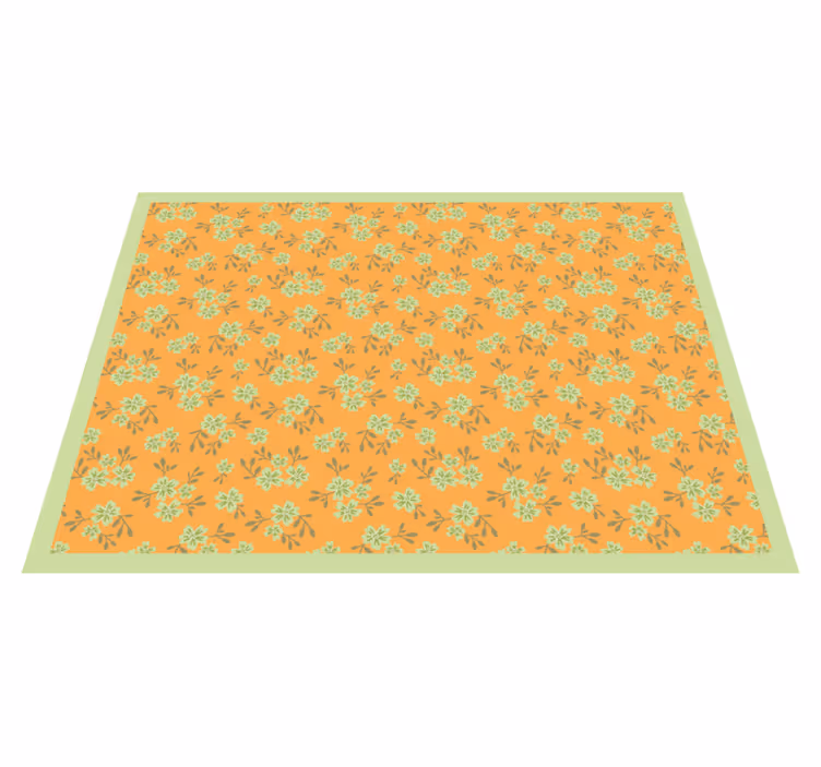 Floral vinyl carpet with floral motif design - TenStickers