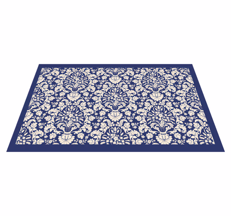 Ornate Floral Pattern minimalist vinyl carpet - TenStickers