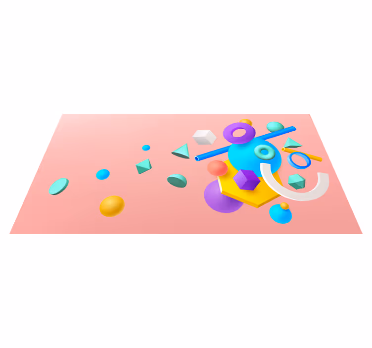 Geometric vinyl carpet in geometric shapes array - TenStickers