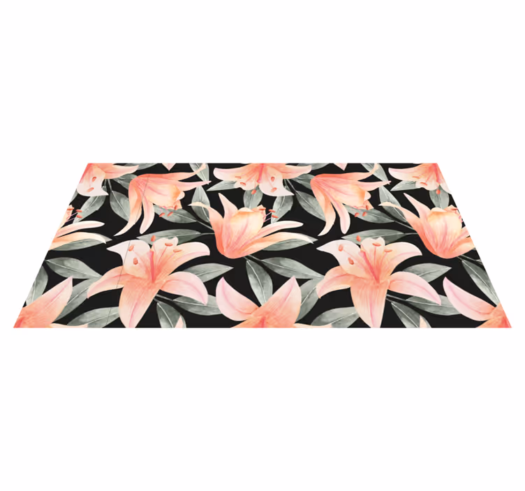 Floral Zephyr Imagery floral vinyl carpet - TenStickers