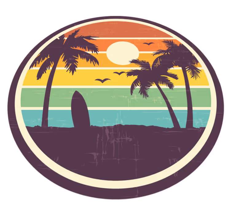 Tropical Sunset Scene nature vinyl carpet - TenStickers