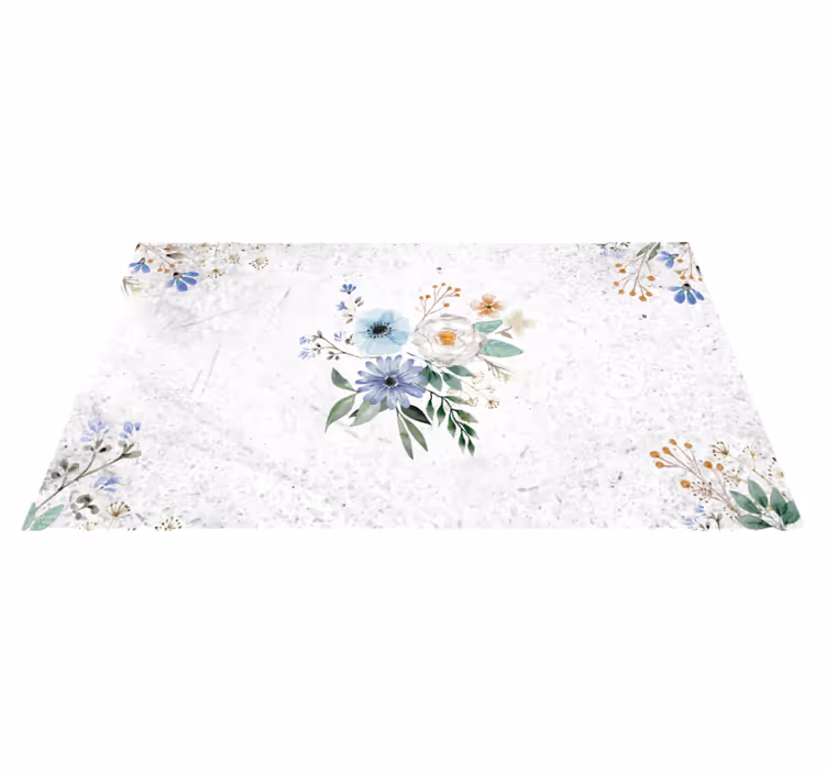 Botanical Marble Sophistication floral vinyl carpet - TenStickers