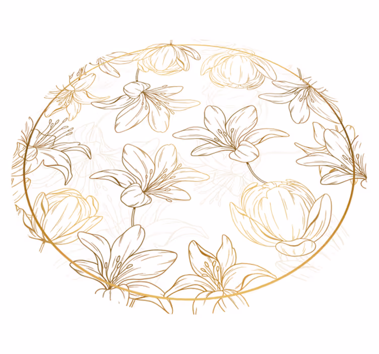 Floral circle pattern floral vinyl carpet - TenStickers