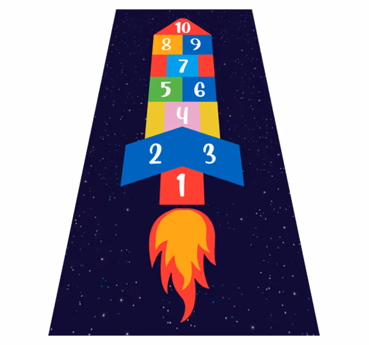 Space Hopscotch game vinyl carpet - TenStickers