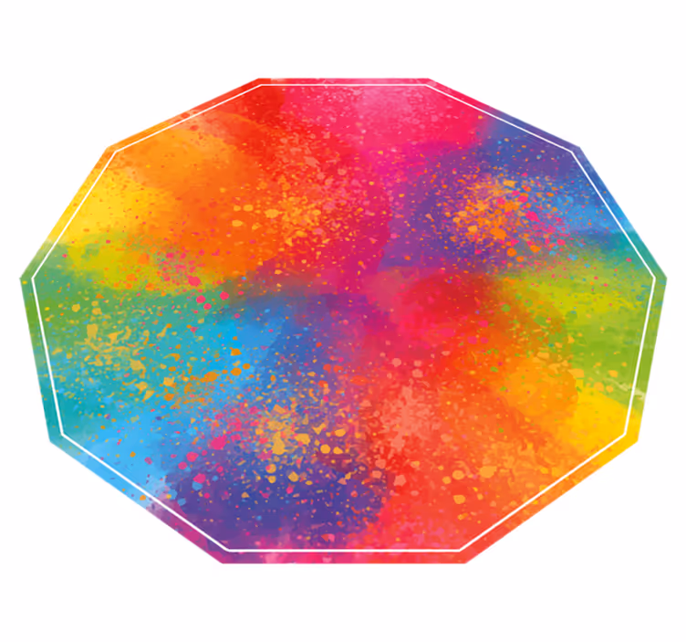 Colorful Splattered Hexagon marble vinyl carpet - TenStickers