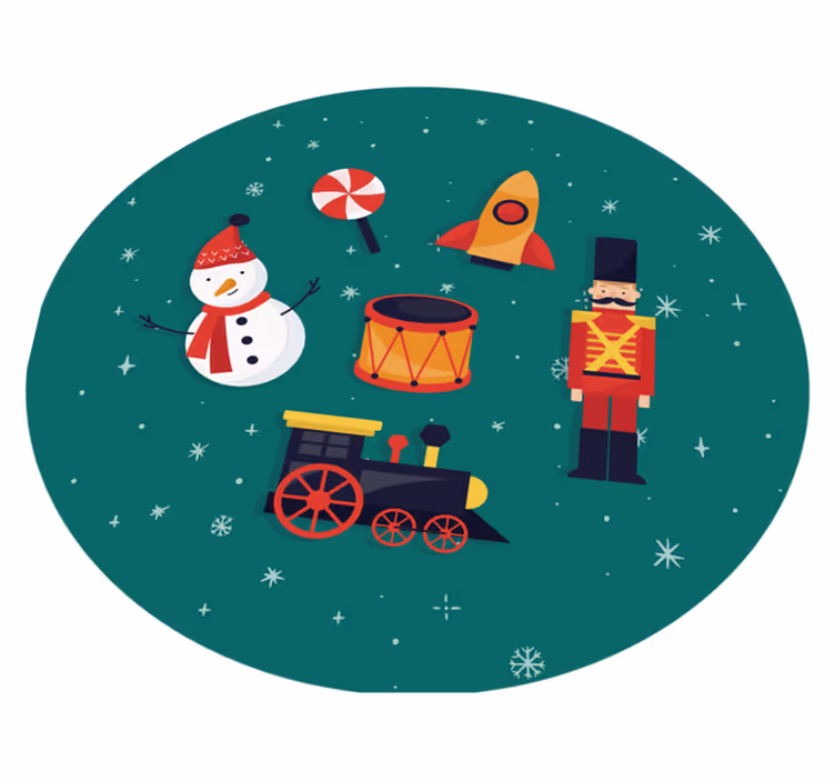 Festive Toy Circle kids vinyl carpet - TenStickers