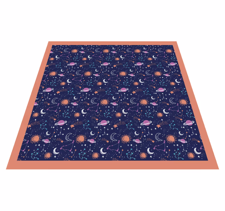 Cosmic Space Play kids vinyl carpet - TenStickers