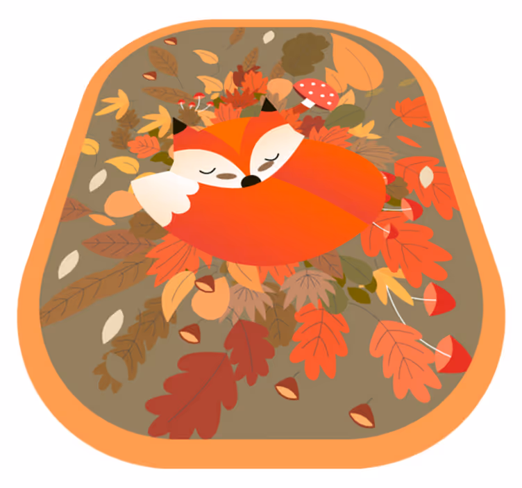Sleeping Fox Illustration animal vinyl carpet - TenStickers