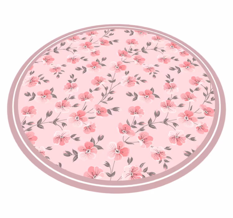 Floral circle design floral vinyl carpet - TenStickers