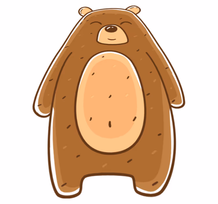 Bear Illustration animal vinyl carpet - TenStickers
