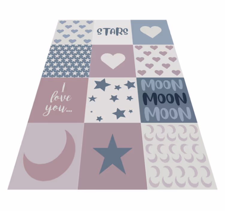 Love You Moon kids vinyl carpet - TenStickers