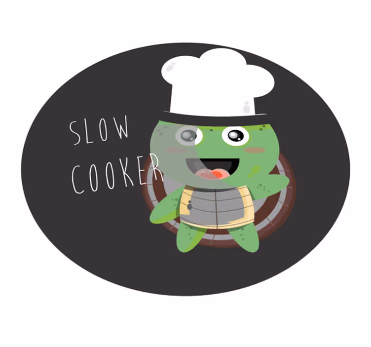 Chef Turtle Illustration kitchen vinyl carpet - TenStickers