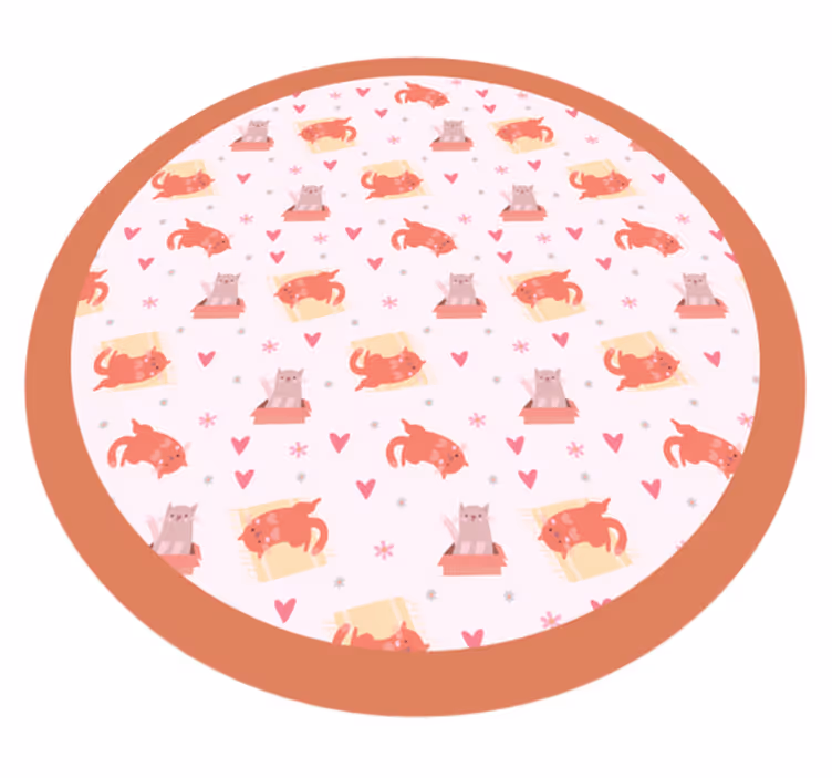 Playful Cat Motif nursery vinyl carpet - TenStickers