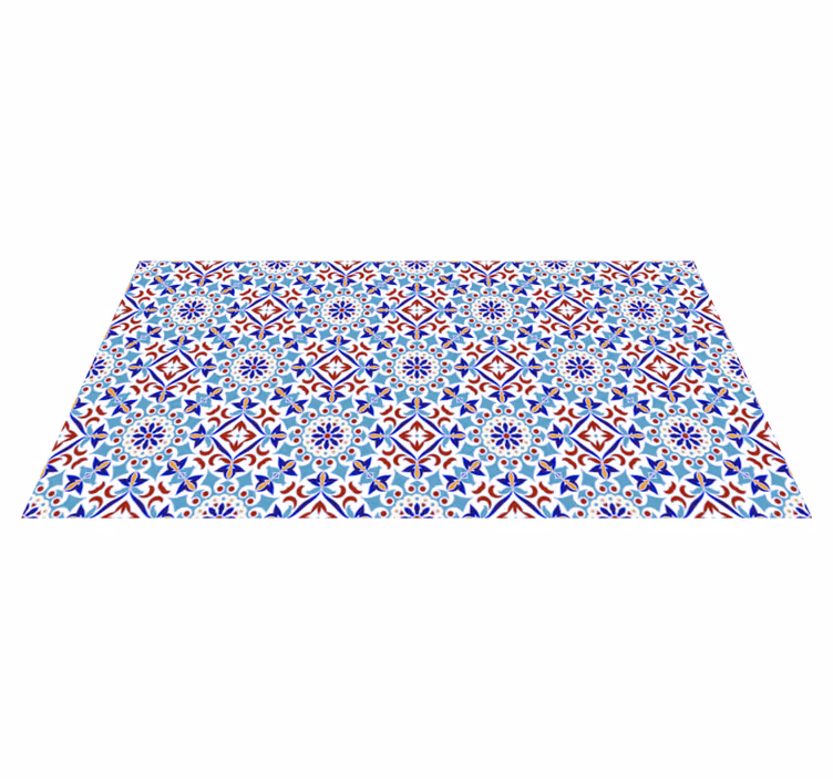 light blue tile pattern kitchen floor tiles - TenStickers