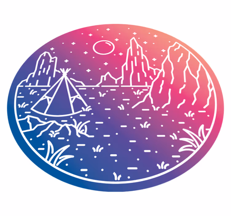 Camping Night Scene nature vinyl carpet - TenStickers