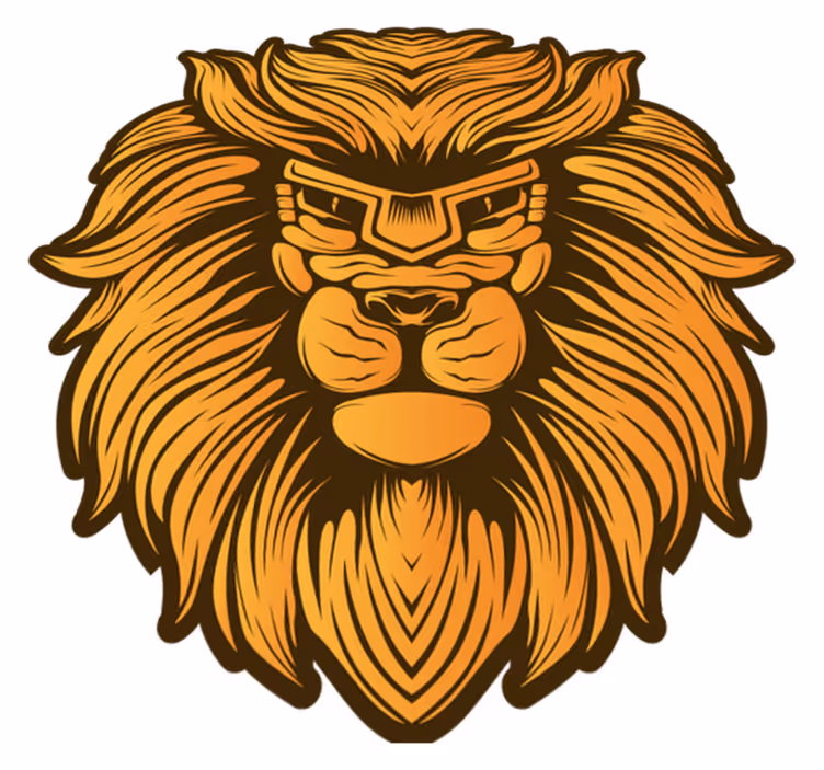Lion Portrait Illustration animal vinyl carpet - TenStickers
