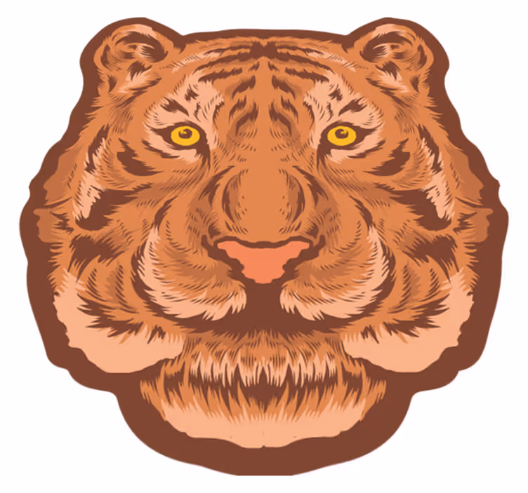 Tiger Face Representation animal vinyl carpet - TenStickers