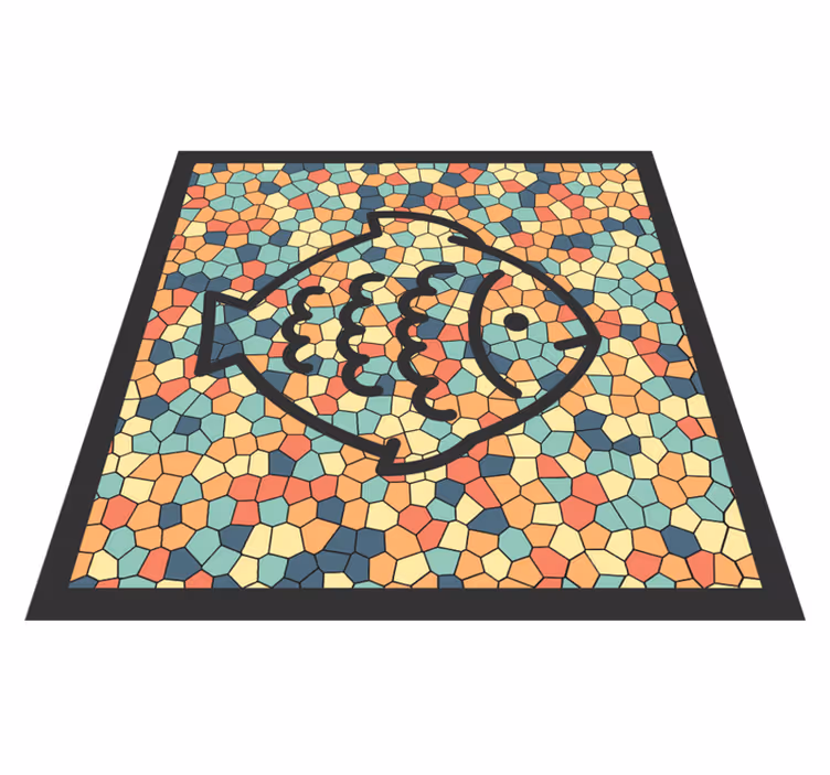 Mosaic fish pattern mosaic vinyl carpet - TenStickers