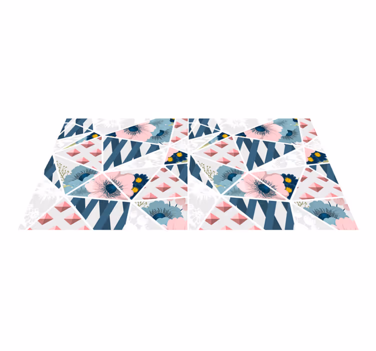 Geometric vinyl carpet geometric floral kaleidoscope - TenStickers