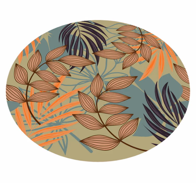 Botanical Foliage Pattern floral vinyl carpet - TenStickers