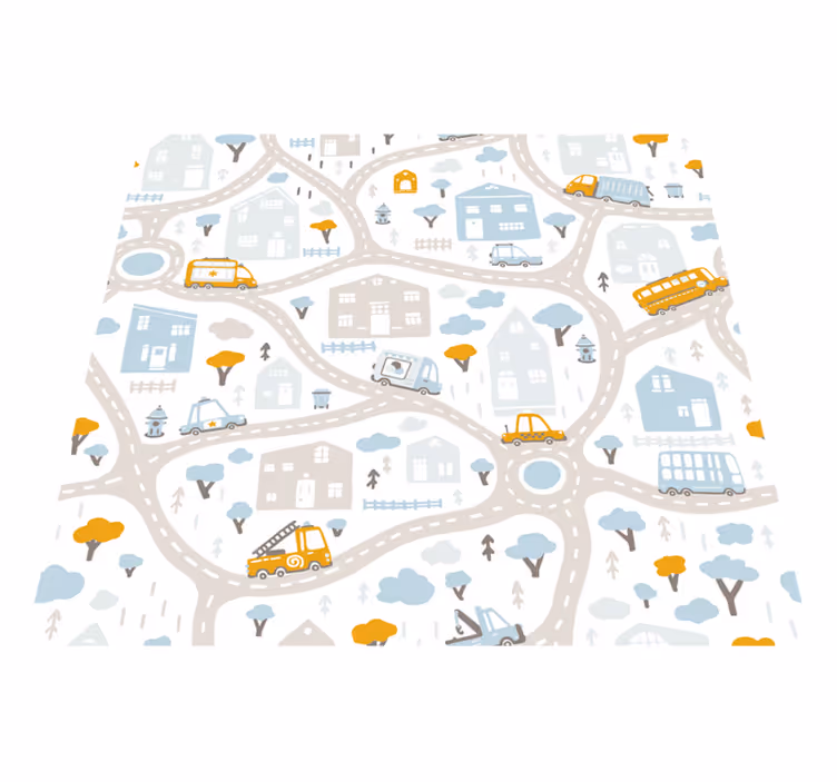 City Traffic Play road vinyl carpet - TenStickers