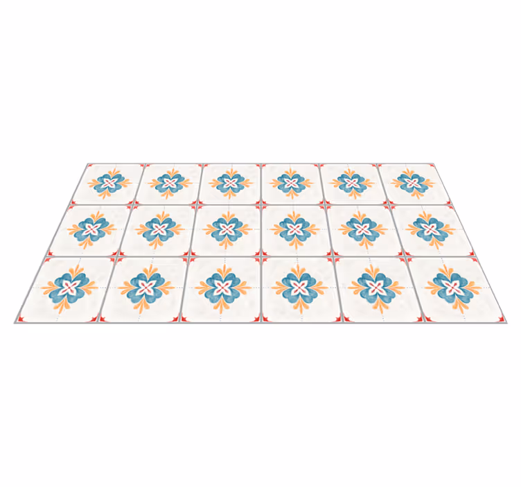 Floral Tile Arrangement tile vinyl carpet - TenStickers
