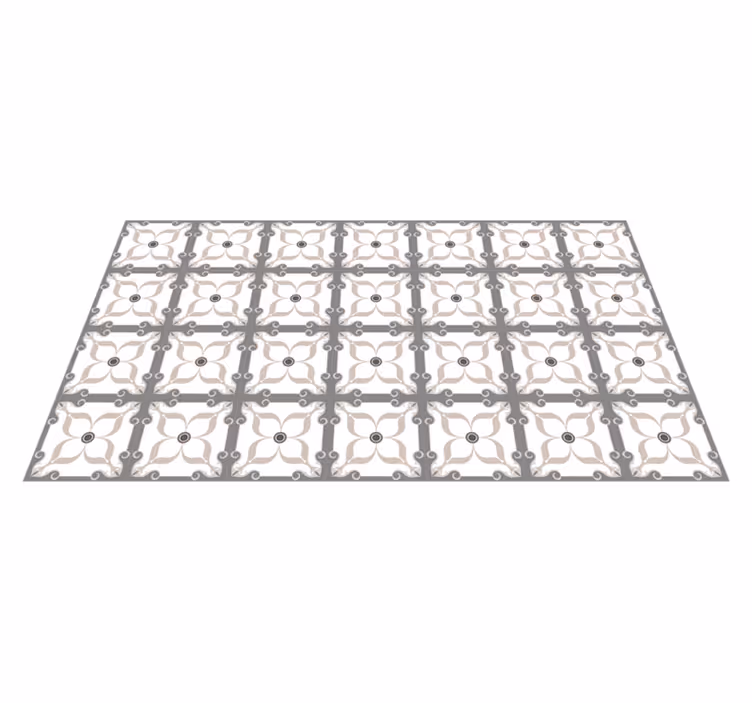 Ornamental Inlay Pattern tile vinyl carpet - TenStickers